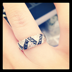 Black and White CZ ring