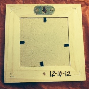 Back of Frame, engraved date 12-10-12