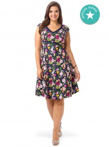 ABS-cap-sleeve-floral-fit-and-flare-dress