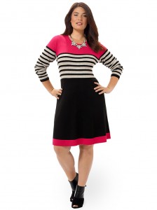 eliza-j-striped-fit-and-flare-dress-with-pink-accent